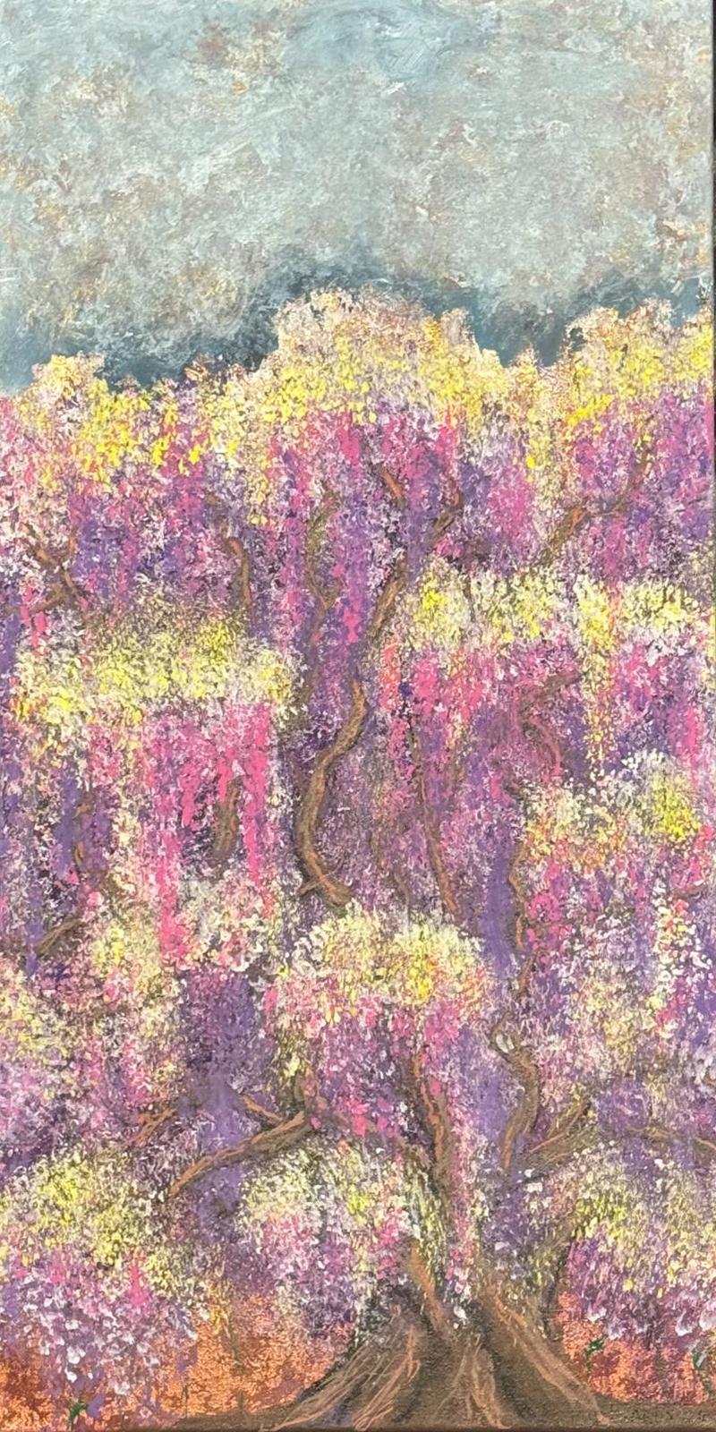 Dusted Flowers Wisteria Tree — artwork by David Thomas Hardy