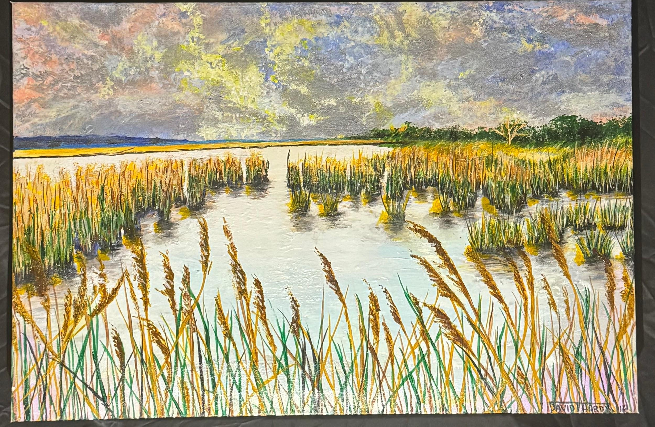 Marsh Through the Reeds — artwork by David Thomas Hardy