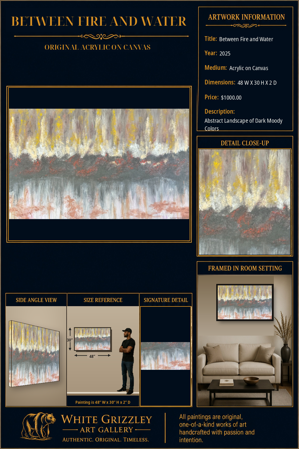 White Grizzley Art presentation for Between Fire and Water