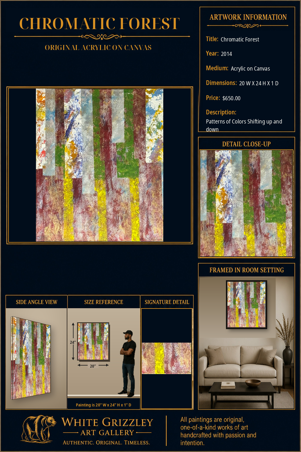 White Grizzley Art collector presentation for Chromatic Forest