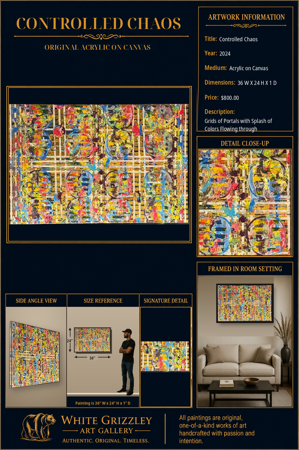 White Grizzley Art presentation for Controlled Chaos